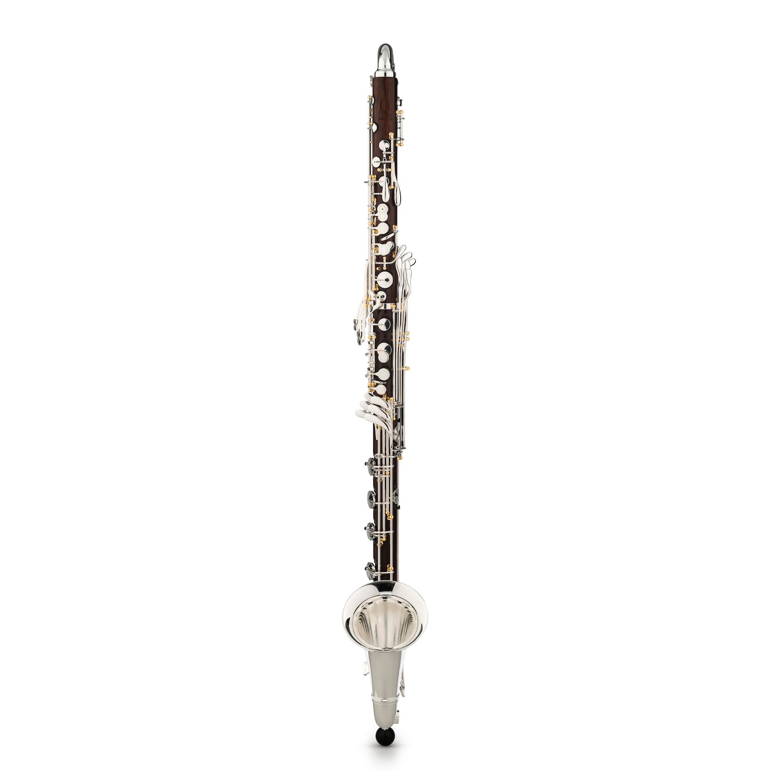 backun-bass-clarinet-Q-series-cocobolo-silver-with-gold-posts-front