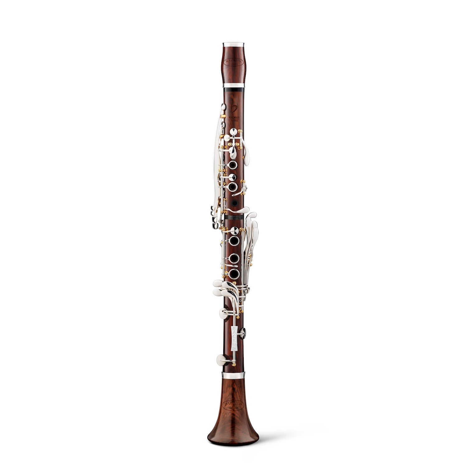 backun-bb-clarinet-essence-cocobolo-synthetic-liner-silver-with-gold-posts-front