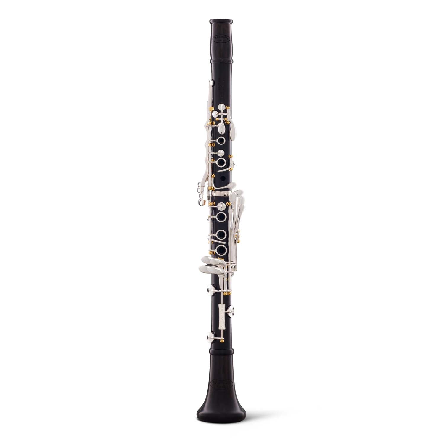 backun-bb-clarinet-protege-grenadilla-silver-with-gold-posts-with-eb-key-front